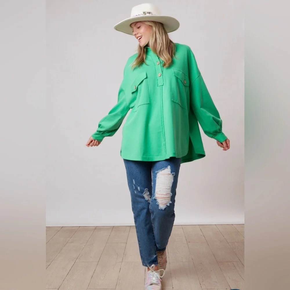 FANTASTIC FAWN RAW EDGE BUTTON DOWN - Picture 4 of 8